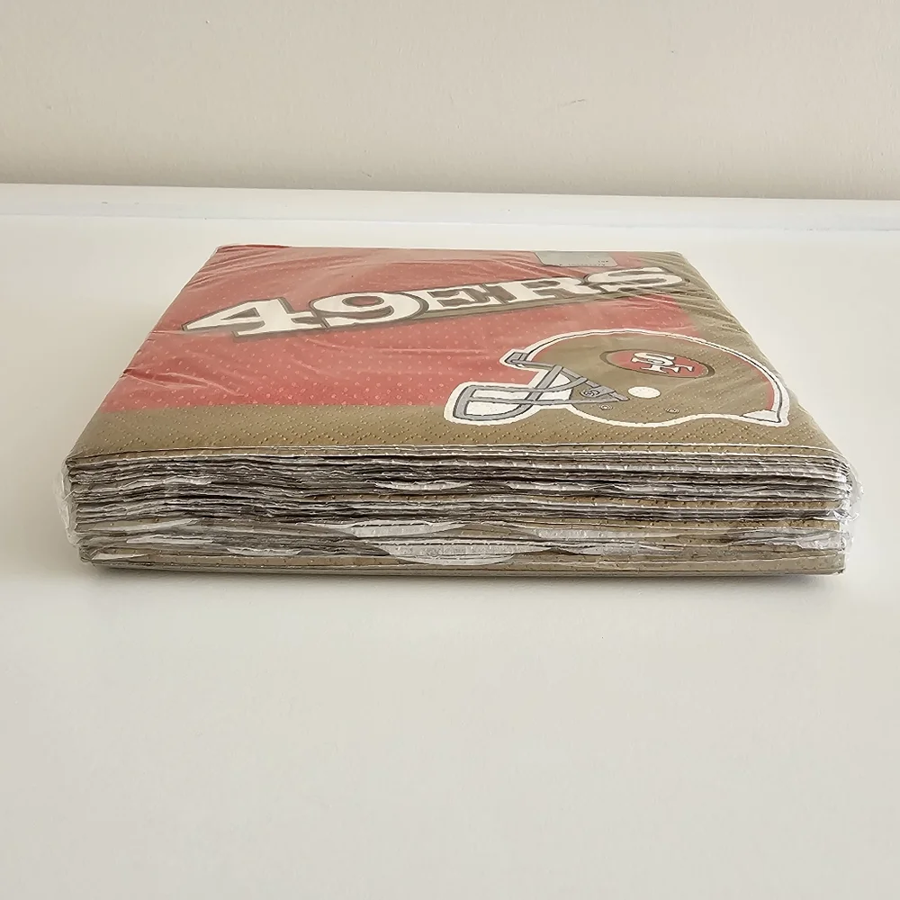 NFL San Francisco 49ers 2-Ply Paper Napkins | 1 Pkg | 36 Ct./Pkg | Red Gold